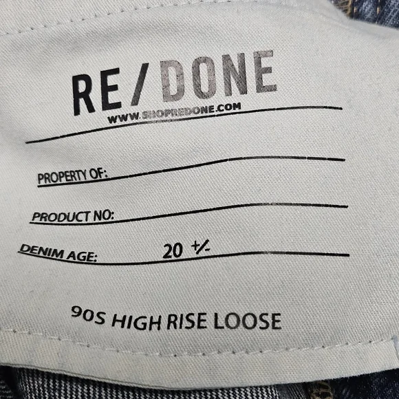 📌241 RE/DONE DISTRESSED  90S HIGH RISE LOOSE JEANS WOMEN'S SIZE 27 - Picture 13 of 15